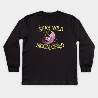 Stay Wild Moon Child Kids Long Sleeve T-Shirt